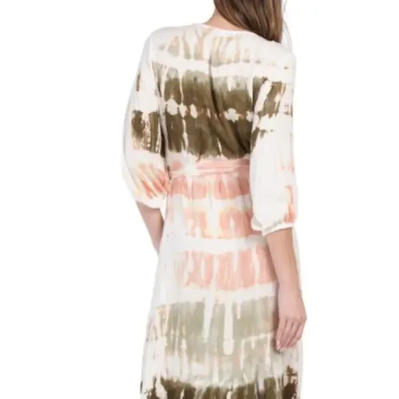 NWT Young Fabulous & Broke Geode Jillian Tie Dye Multi Faux Wrap Tie Waist - Picture 3 of 16